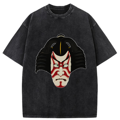 Tokyo-Tiger Japanese Ukiyo-e Kabuki Washed T-Shirt