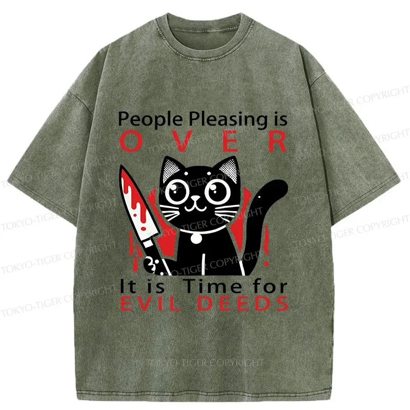 Tokyo-Tiger Mischievous Kitten Washed T-Shirt