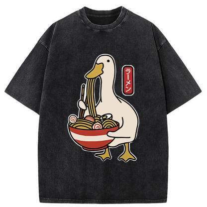 Tokyo-Tiger Ramen Lover Goose Washed T-Shirt