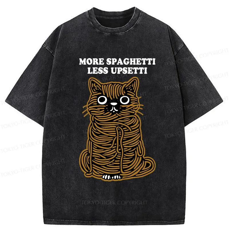 Tokyo-Tiger More Spaghetti Less Upsetti Cat Washed T-Shirt