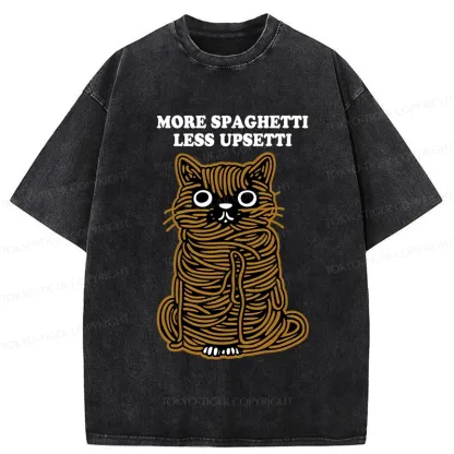 Tokyo-Tiger More Spaghetti Less Upsetti Cat Washed T-Shirt