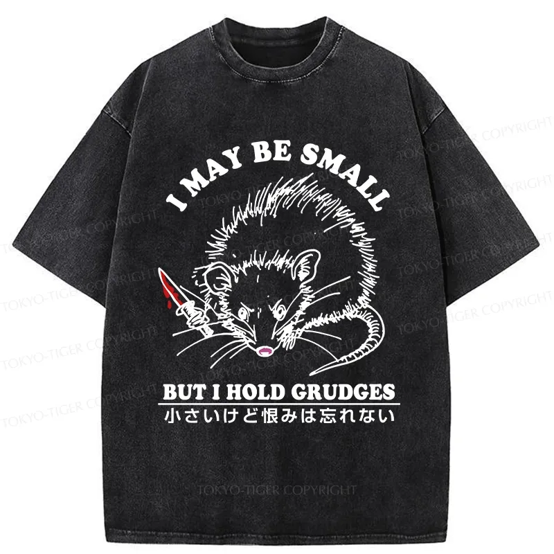 Tokyo-Tiger Mouse Holds A Grudge Funny Washed T-Shirt