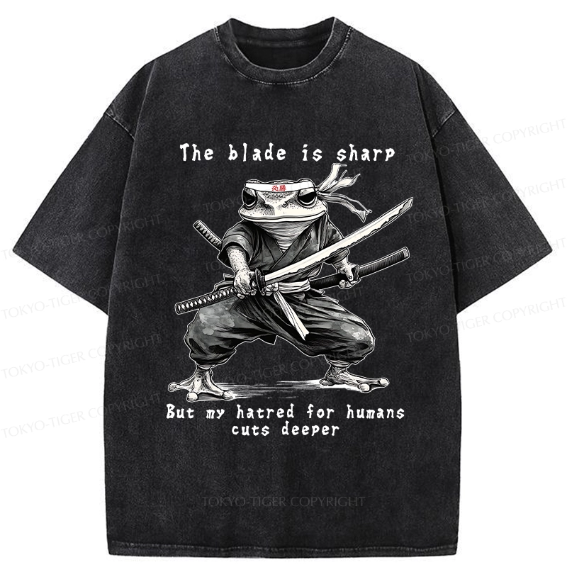Tokyo-Tiger Attack Human Frog Ninja Washed T-Shirt