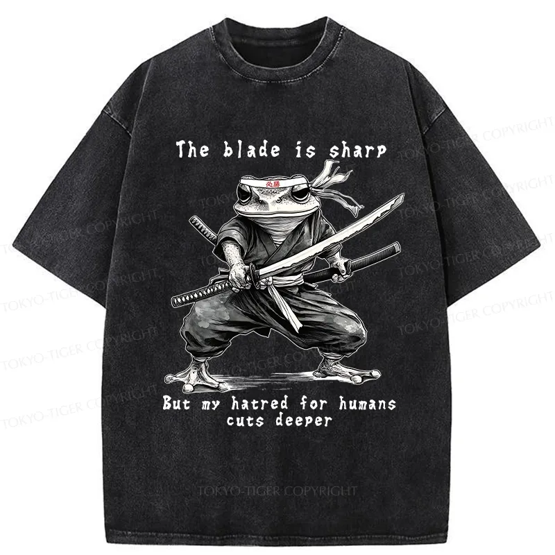 Tokyo-Tiger Attack Human Frog Ninja Washed T-Shirt