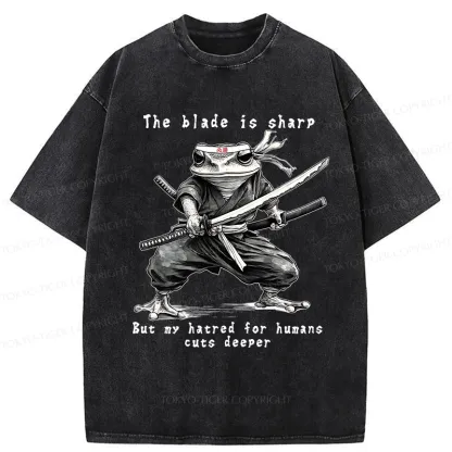 Tokyo-Tiger Attack Human Frog Ninja Washed T-Shirt