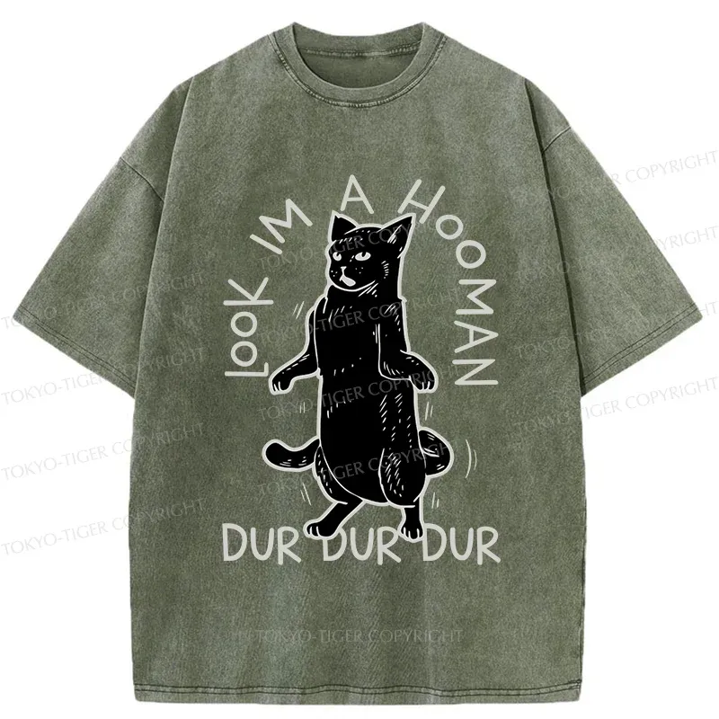 Tokyo-Tiger Dancing Cat Washed T-Shirt
