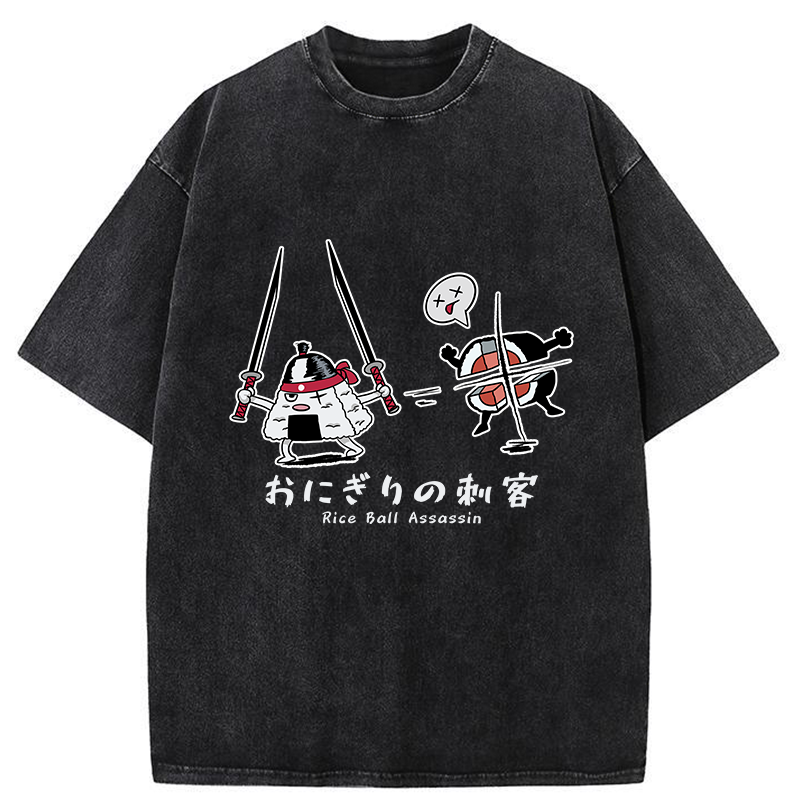 Tokyo-Tiger Rice Ball Assassin Washed T-Shirt