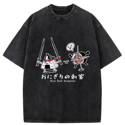Tokyo-Tiger Rice Ball Assassin Washed T-Shirt