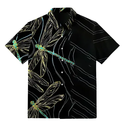 Tokyo-Tiger Dragonfly Flapping Its Wings Button-up Shirt