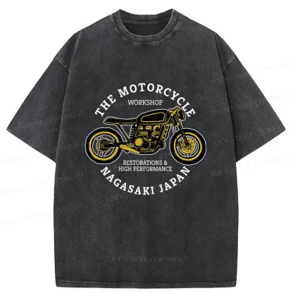 Tokyo-Tiger Japanese Motorcycle Washed T-Shirt