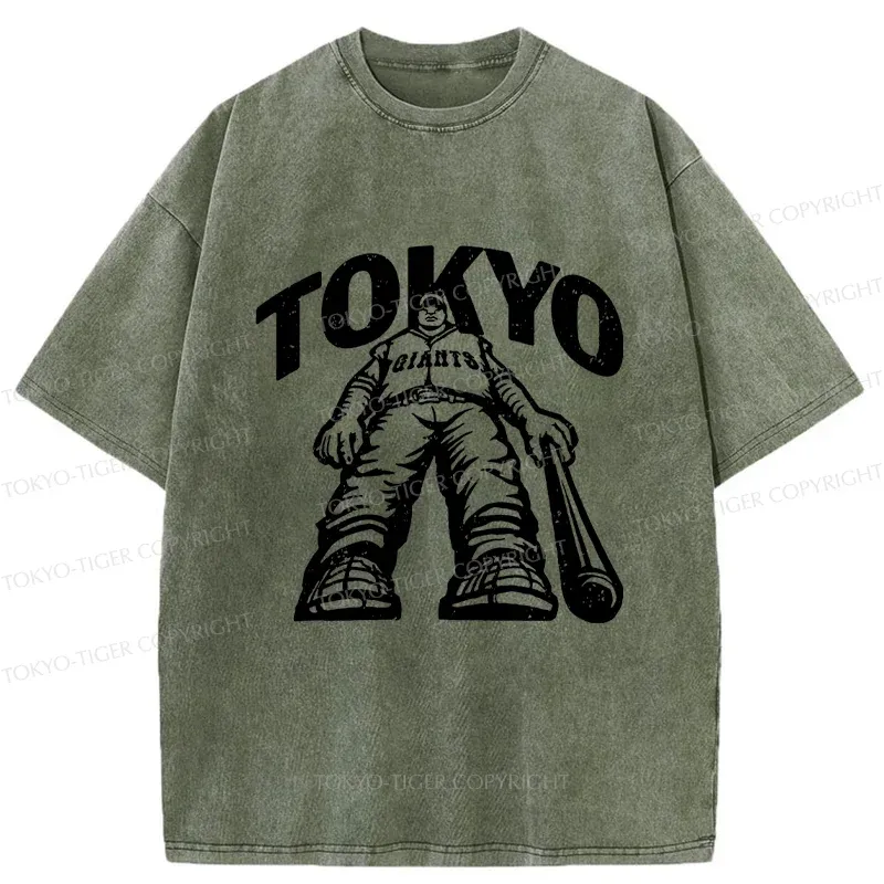 Tokyo-Tiger Japanese Baseball Washed T-Shirt