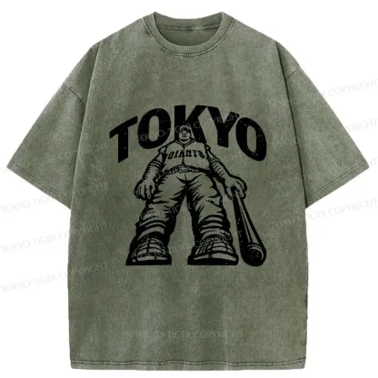 Tokyo-Tiger Japanese Baseball Washed T-Shirt