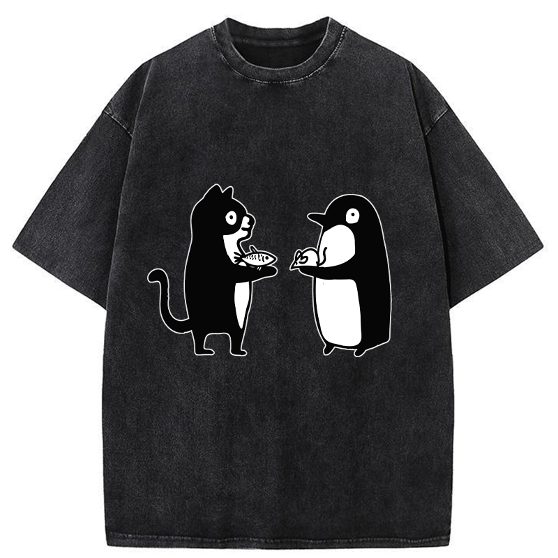 Tokyo-Tiger Funny Food Swaps Washed T-Shirt