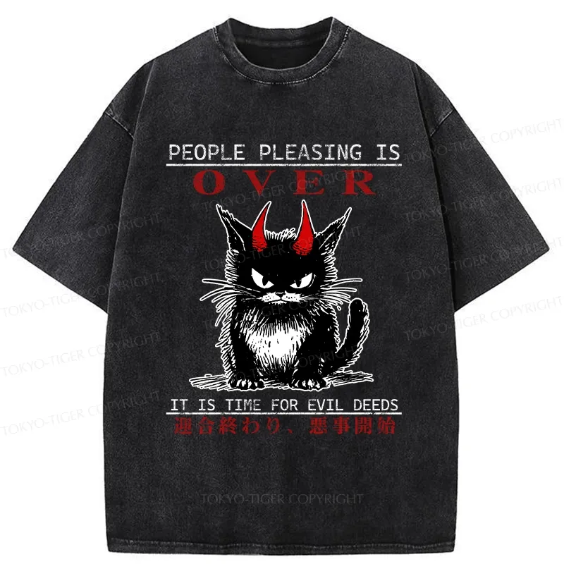 Tokyo-Tiger It Is Time For Evil Deeds Washed T-Shirt
