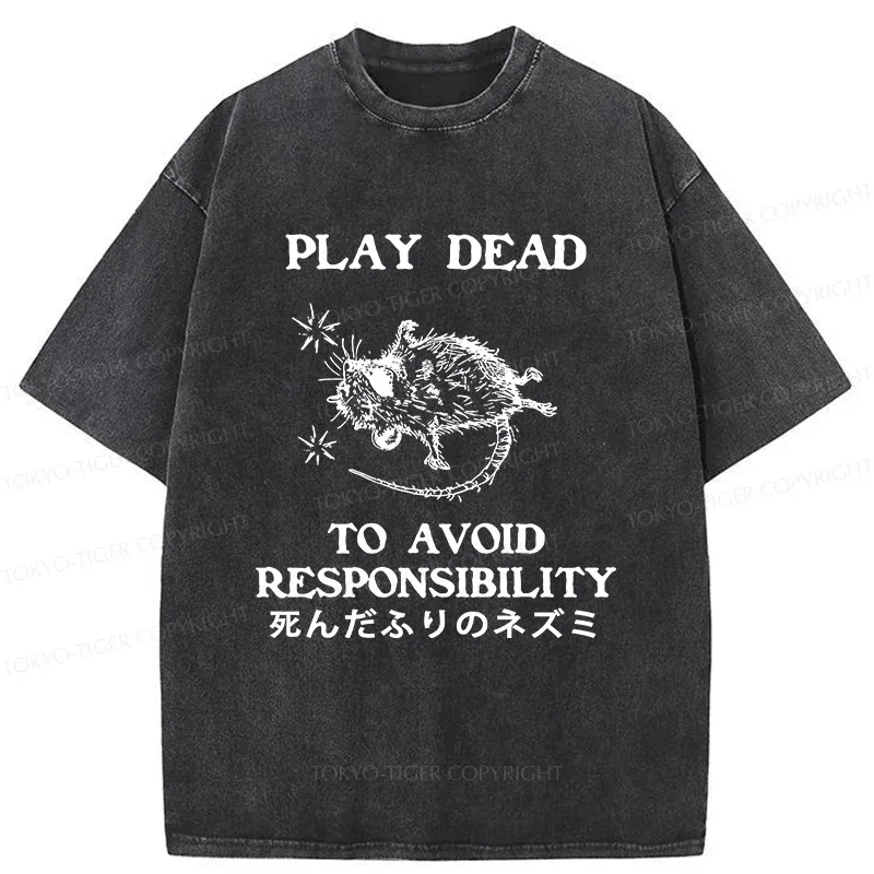 Tokyo-Tiger Escapist Mouse Washed T-Shirt