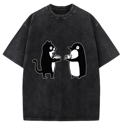 Tokyo-Tiger Funny Food Swaps Washed T-Shirt