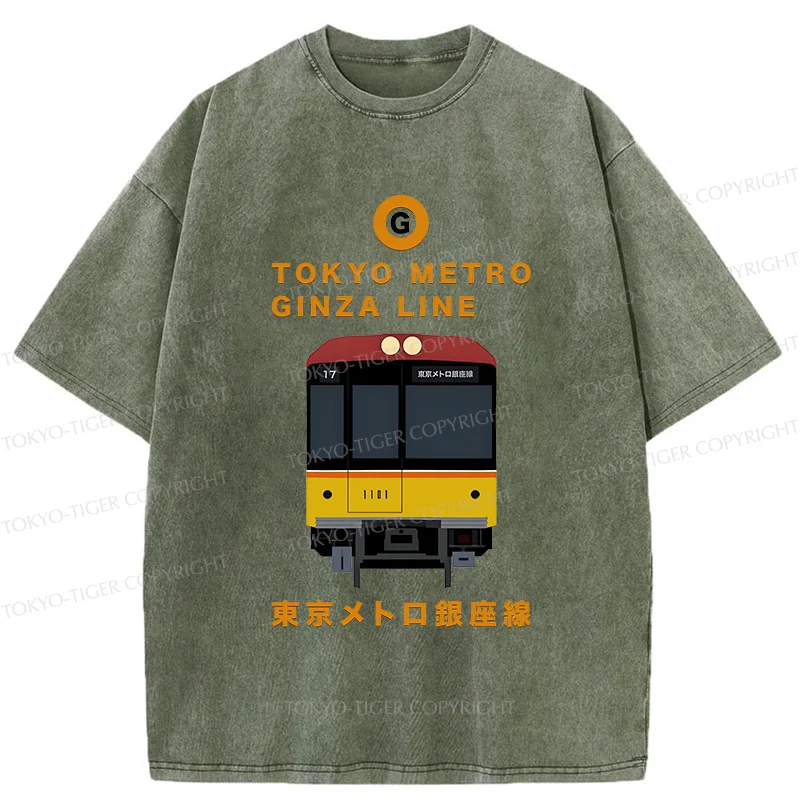 Tokyo-Tiger Tokyo Metro Ginza Line Washed T-Shirt