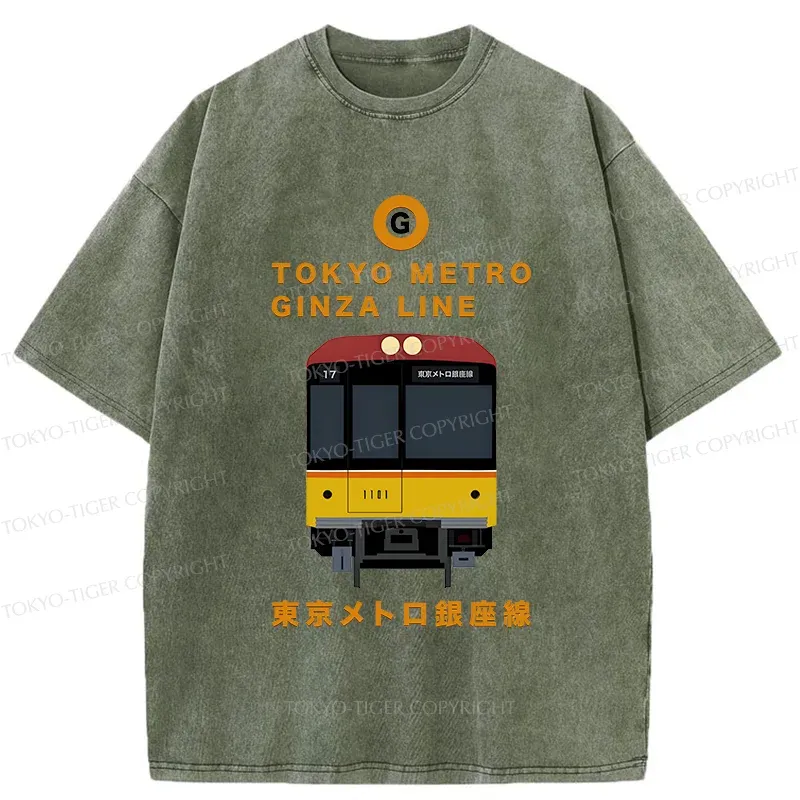Tokyo-Tiger Tokyo Metro Ginza Line Washed T-Shirt