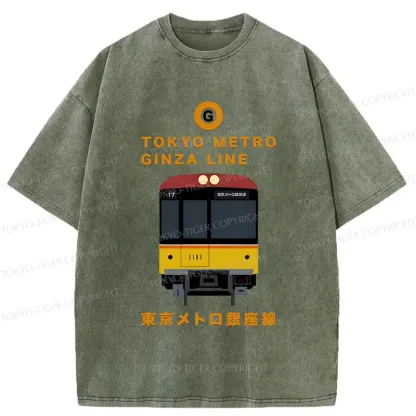 Tokyo-Tiger Tokyo Metro Ginza Line Washed T-Shirt
