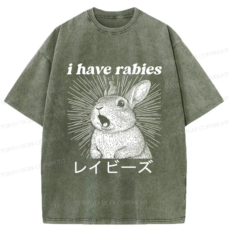 Tokyo-Tiger Funny Rabbit Washed T-Shirt