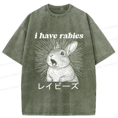 Tokyo-Tiger Funny Rabbit Washed T-Shirt