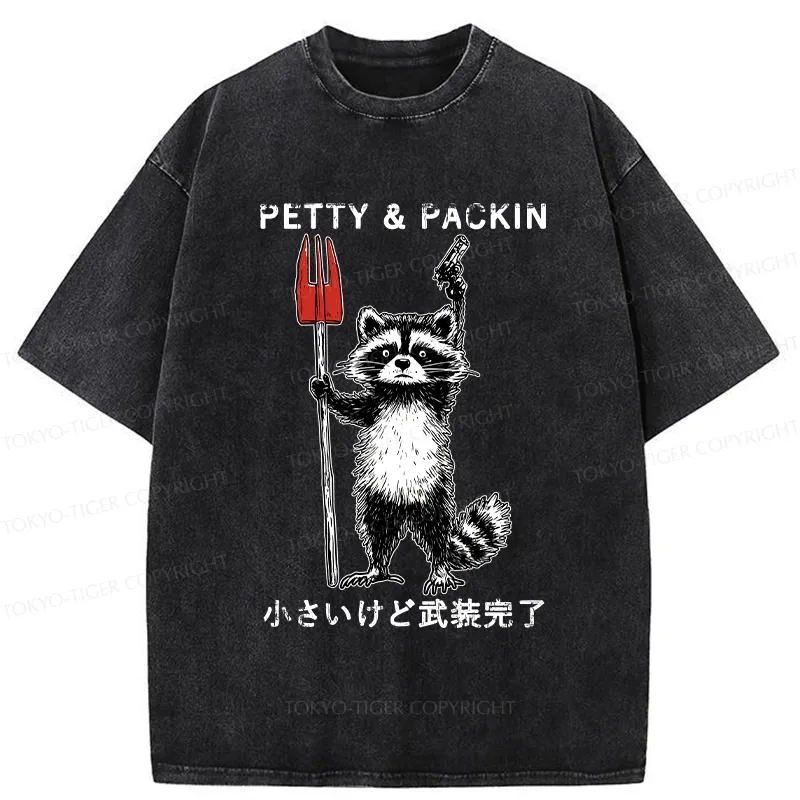 Tokyo-Tiger Fully Equipped Raccoon Washed T-Shirt