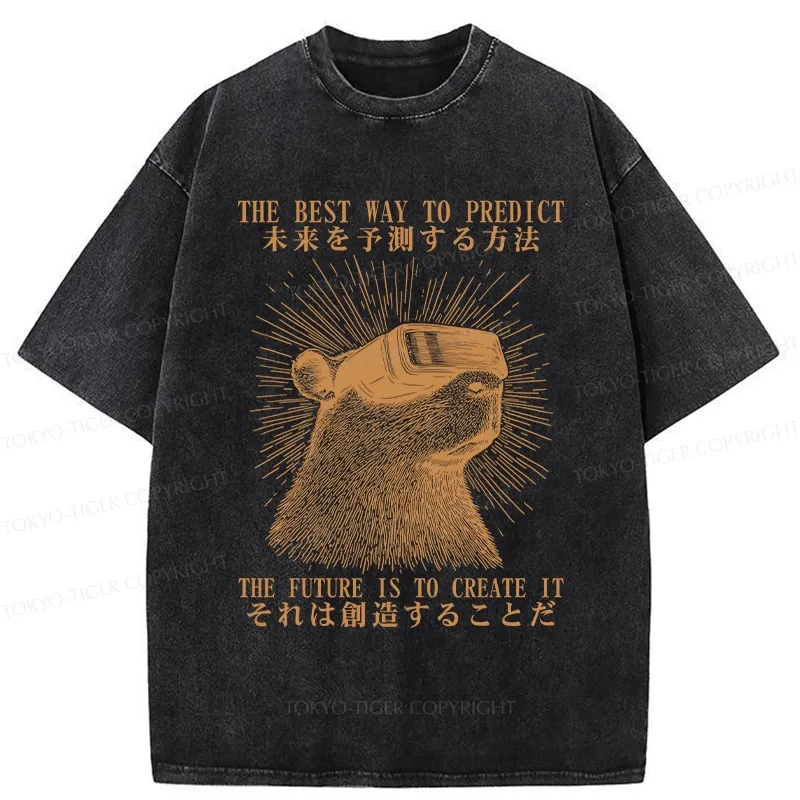 Tokyo-Tiger How To Predict The Future Washed T-Shirt