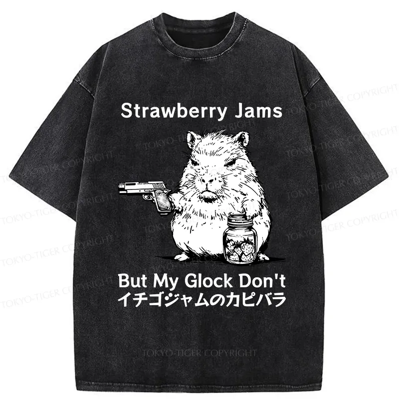 Tokyo-Tiger Strawberry Jams Capybara Washed T-Shirt
