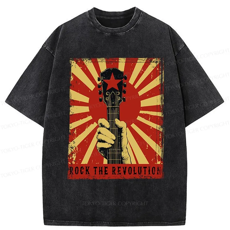Tokyo-Tiger Revolutionary Rock Guitar Washed T-Shirt