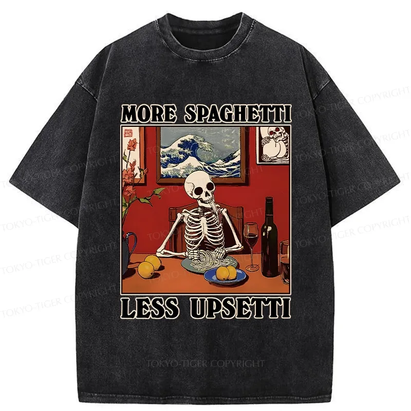 Tokyo-Tiger More Spaghetti Less Upsetti Skeleton Washed T-Shirt