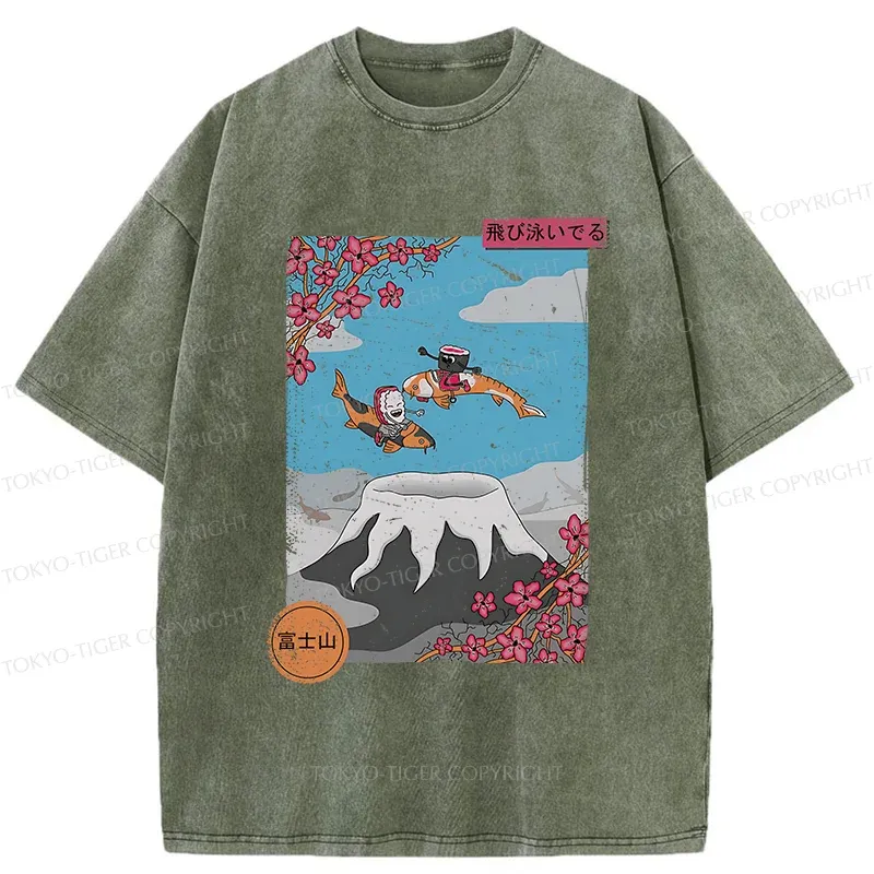Tokyo-Tiger Mount Fuji Trip Washed T-Shirt
