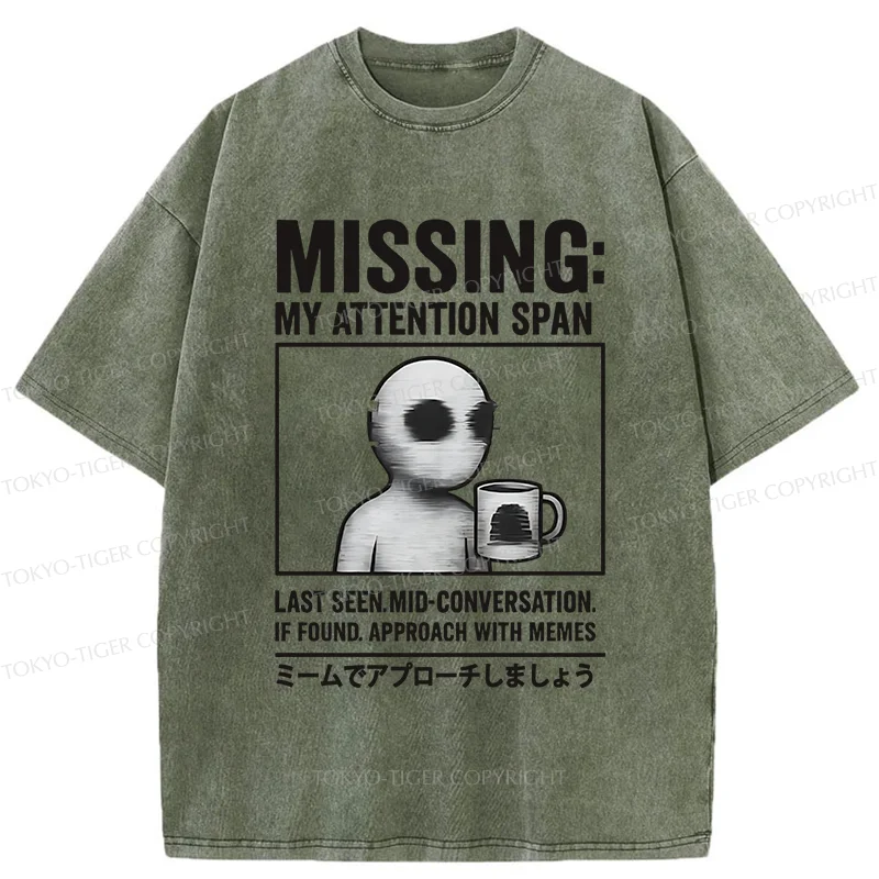 Tokyo-Tiger Approach It With A Meme Washed T-Shirt