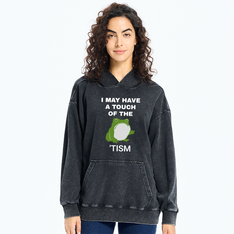Tokyo-Tiger Funny Frog Flipping The Bird Washed Hoodie