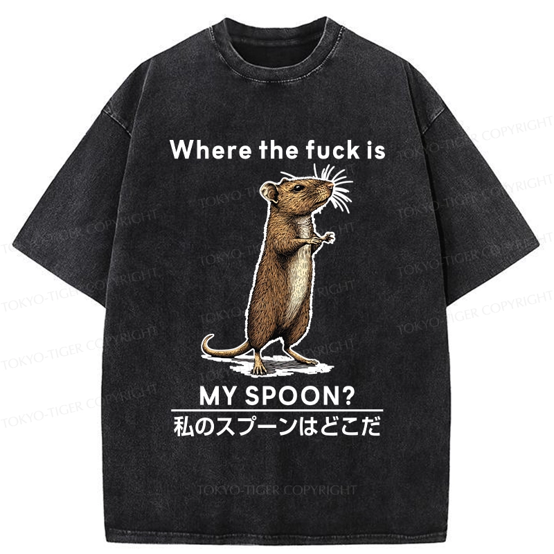 Tokyo-Tiger Where's My Spoon Washed T-Shirt
