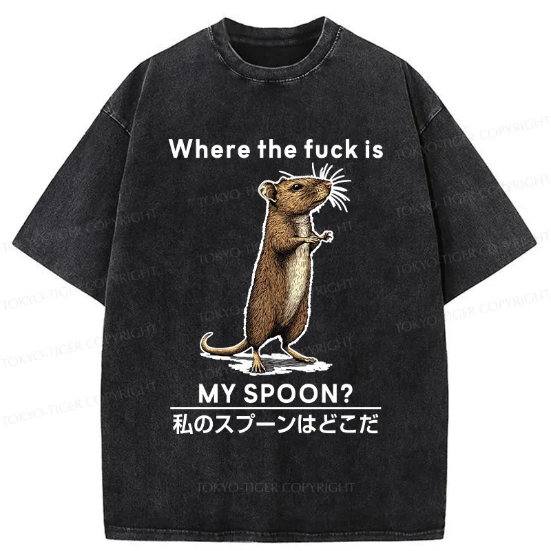 Tokyo-Tiger Where's My Spoon Washed T-Shirt