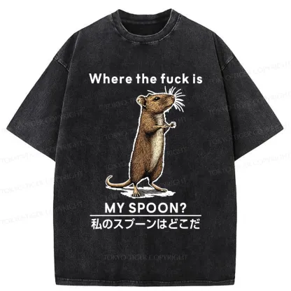 Tokyo-Tiger Where's My Spoon Washed T-Shirt