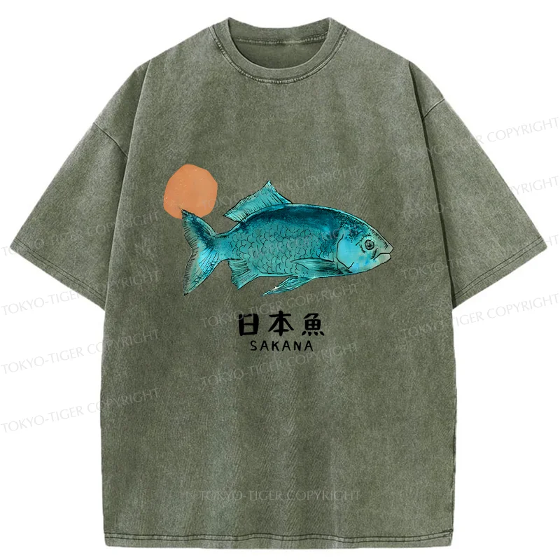 Tokyo-Tiger Japanese Fish Washed T-Shirt