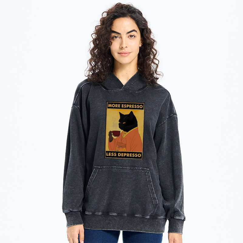 Tokyo-Tiger Increase Espresso Decrease Distress Washed Hoodie