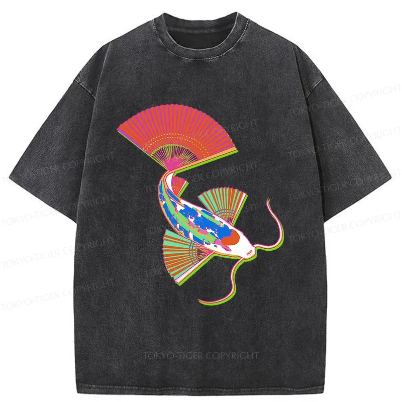 Tokyo-Tiger Japanese Traditional Fish Washed T-Shirt