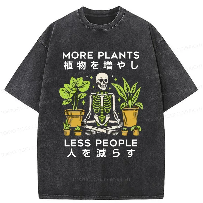 Tokyo-Tiger Plants And Skeleton Washed T-Shirt
