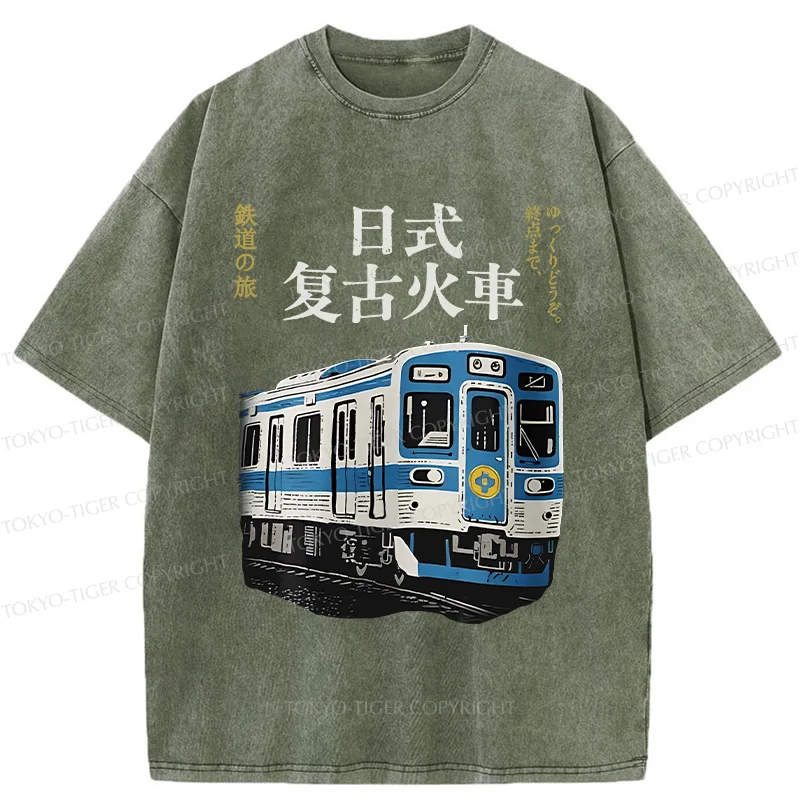 Tokyo-Tiger Vintage Japanese Train Washed T-Shirt