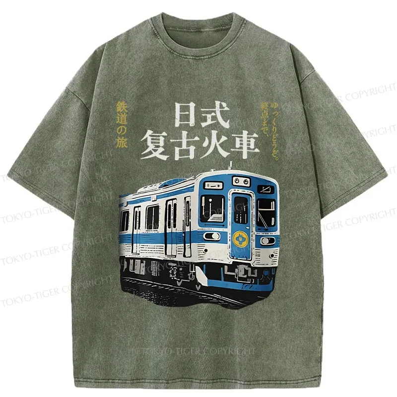 Tokyo-Tiger Vintage Japanese Train Washed T-Shirt