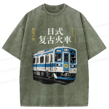 Tokyo-Tiger Vintage Japanese Train Washed T-Shirt