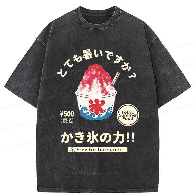 Tokyo-Tiger Power Of Shaved Ice Washed T-Shirt