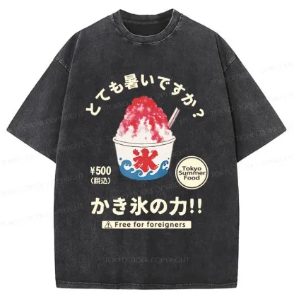 Tokyo-Tiger Power Of Shaved Ice Washed T-Shirt