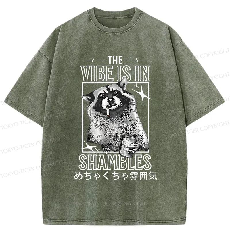 Tokyo-Tiger Naughty Raccoon Washed T-Shirt