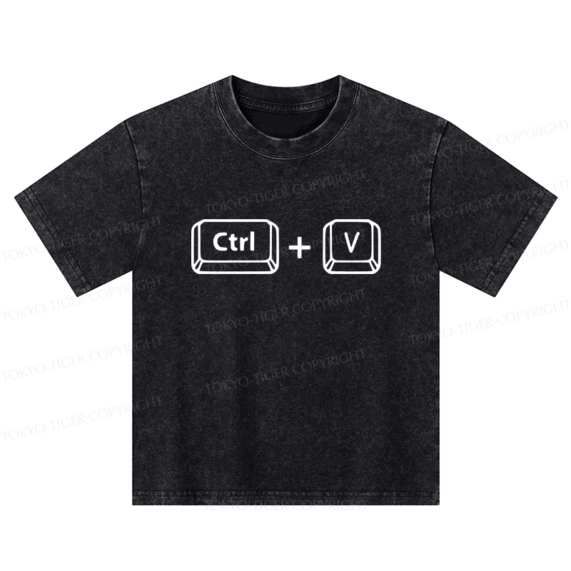 Tokyo-Tiger Funny Father's Day Kids Washed T-Shirt