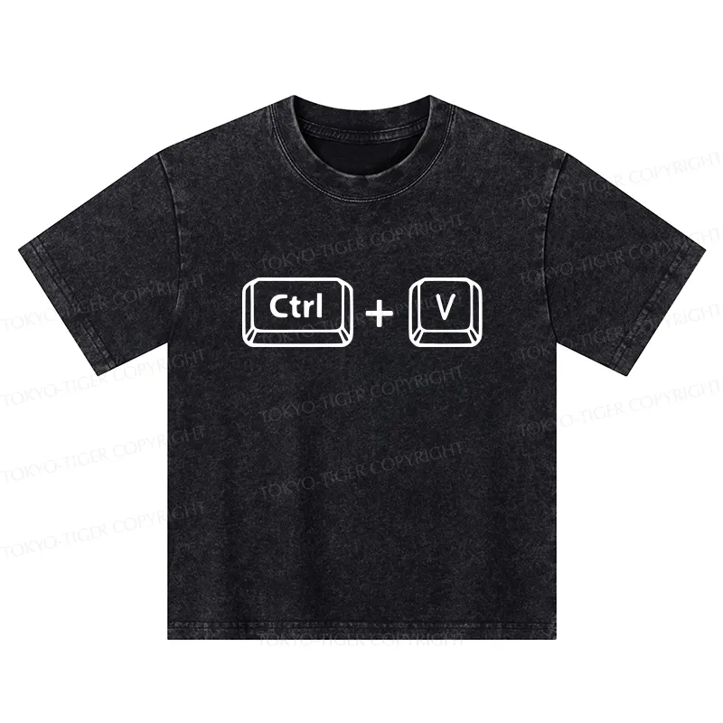 Tokyo-Tiger Funny Father's Day Kids Washed T-Shirt