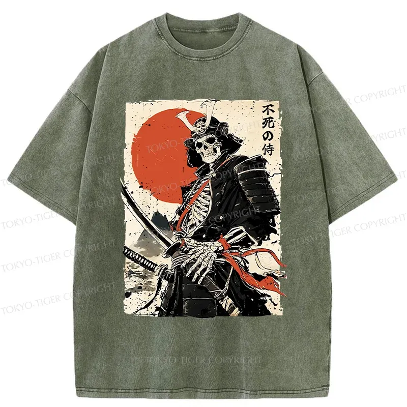 Tokyo-Tiger Mighty General Skeleton Japan Bonsai Washed T-Shirt