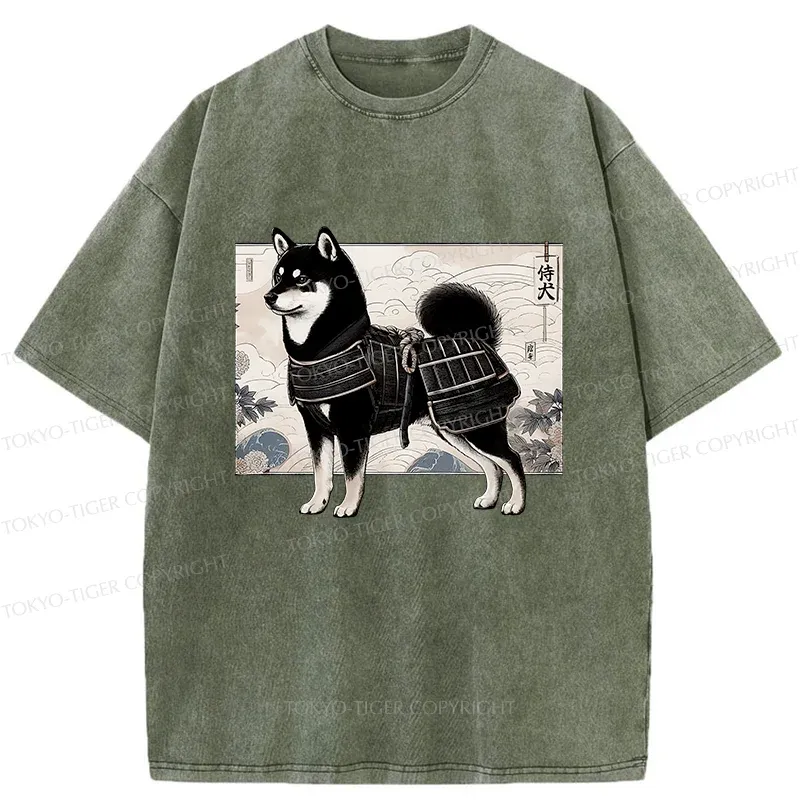 Tokyo-Tiger Cute Japanese Shiba Inu Washed T-Shirt